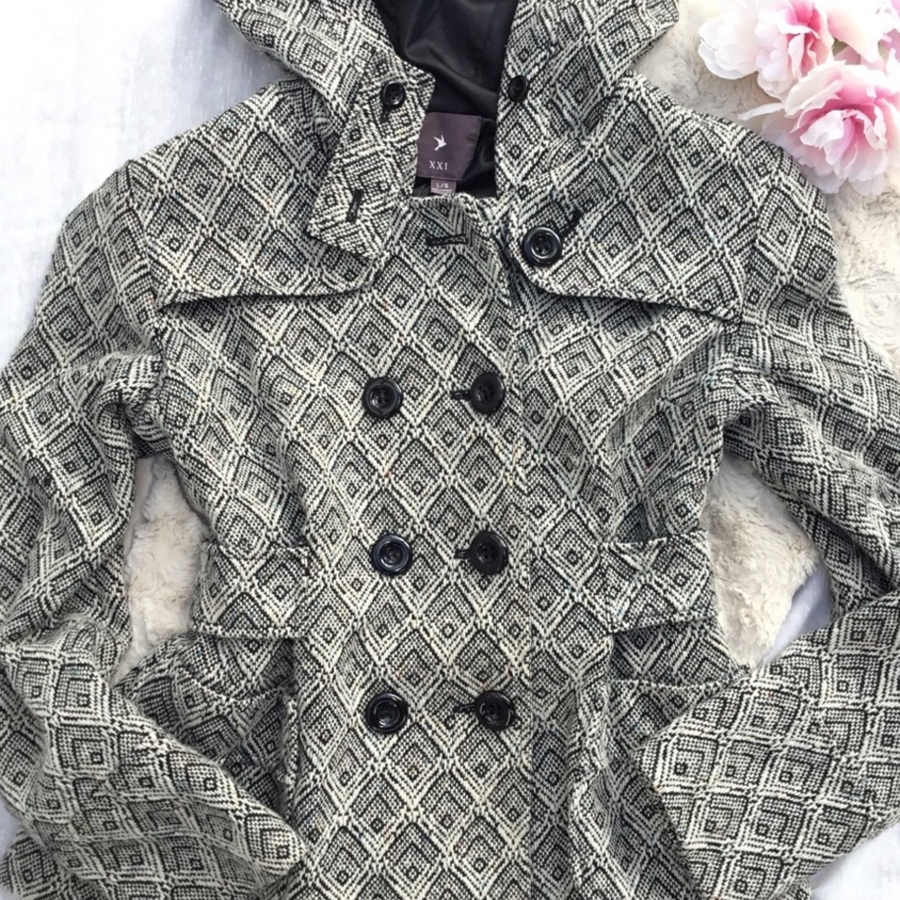 Forever 21 tweed button down jacket | pea coat